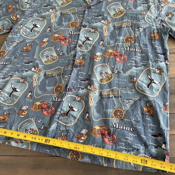 Vintage David Carey Arcadia Maine Short Sleeve Button Casual Shirt Mens 2XL (VV) - Picture 9 of 10